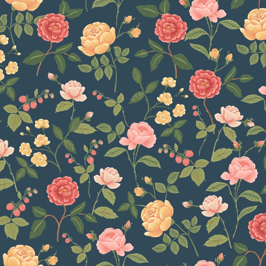 Sample - W4299-512 | Kravet Design, Orange Floral - Kravet Design Wallpaper - W4299.512.0