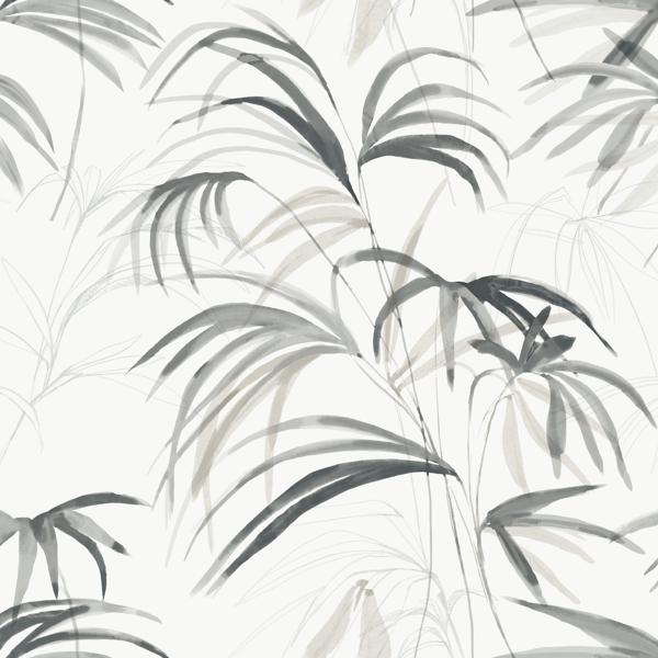 Sample - W4305-21 | Kravet Design, Grey Botanical - Kravet Design Wallpaper - W4305.21.0