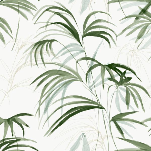 Sample - W4305-31 | Kravet Design, Green Botanical - Kravet Design Wallpaper - W4305.31.0