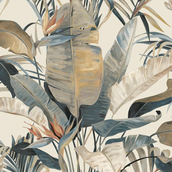 Sample - W4307-511 | Kravet Design, Brown Botanical - Kravet Design Wallpaper - W4307.511.0