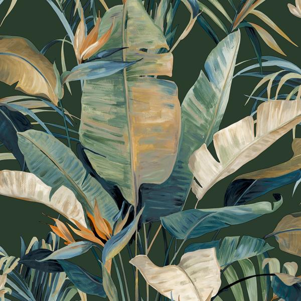 Sample - W4307-812 | Kravet Design, Green Botanical - Kravet Design Wallpaper - W4307.812.0