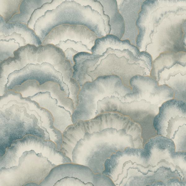 Sample - W4313-5 | Kravet Design, Blue Abstract - Kravet Design Wallpaper - W4313.5.0