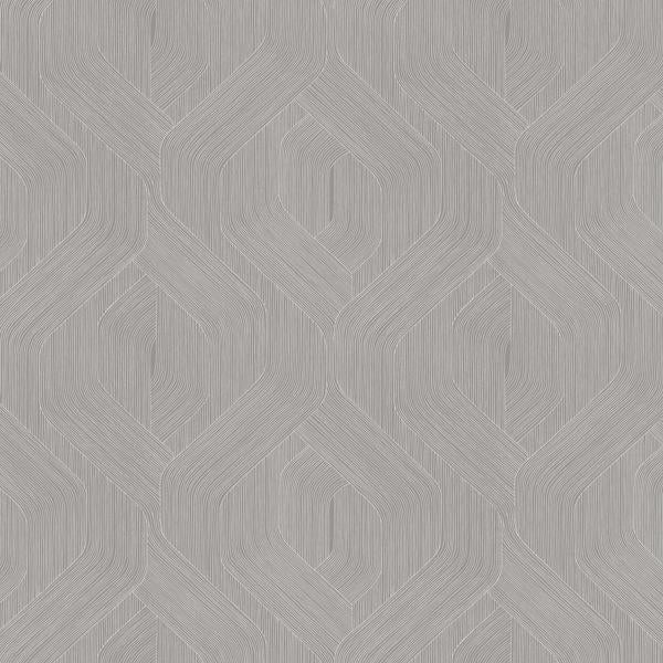 Sample - W4314-11 | Kravet Design, Grey Geometric - Kravet Design Wallpaper - W4314.11.0