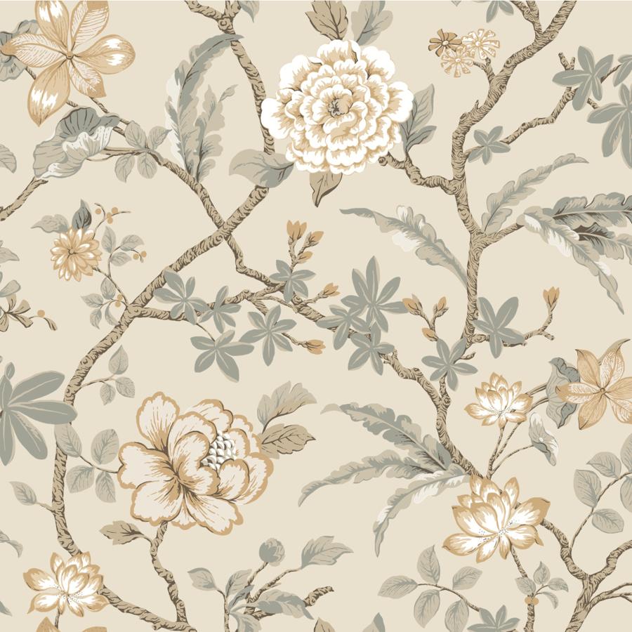 Purchase W4409-1611 Kravet Design, Beige Floral - Kravet Design Wallpaper - W4409.1611.0