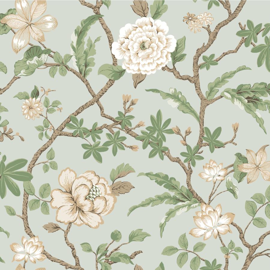Purchase W4409-1630 Kravet Design, Green Floral - Kravet Design Wallpaper - W4409.1630.0