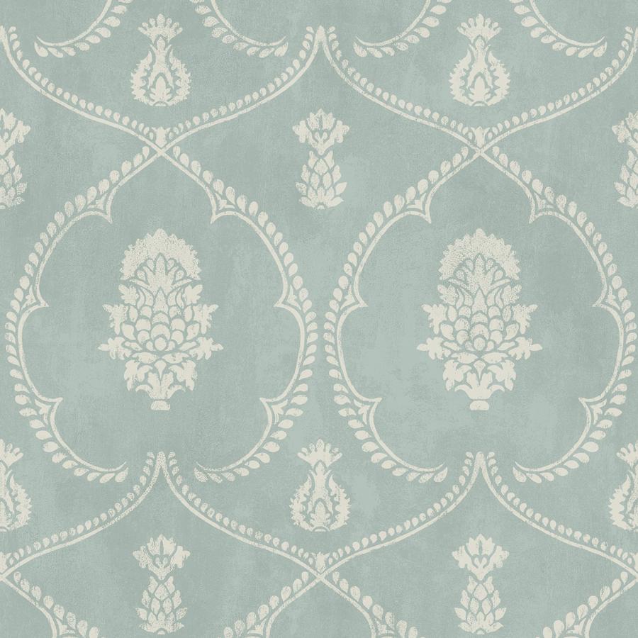 Purchase W4414-13 Kravet Design, Blue Damask - Kravet Design Wallpaper - W4414.13.0