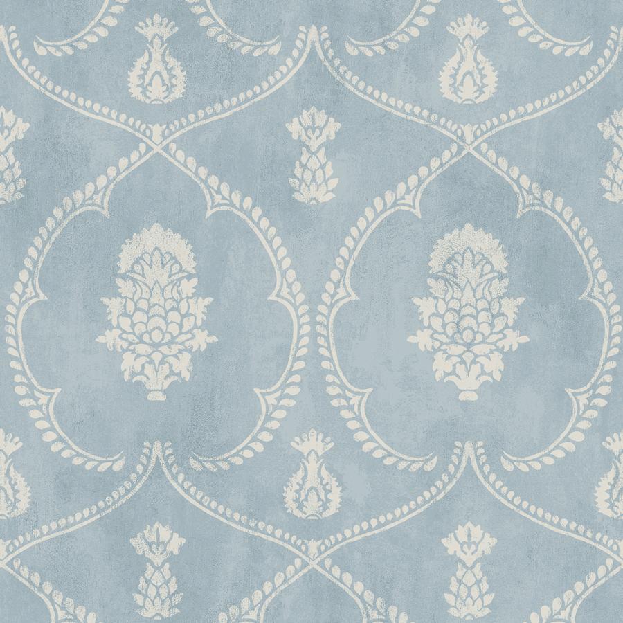 Purchase W4414-15 Kravet Design, Blue Damask - Kravet Design Wallpaper - W4414.15.0