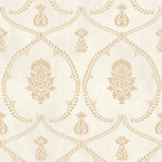 Purchase W4414-4 Kravet Design, Gold Damask - Kravet Design Wallpaper - W4414.4.0
