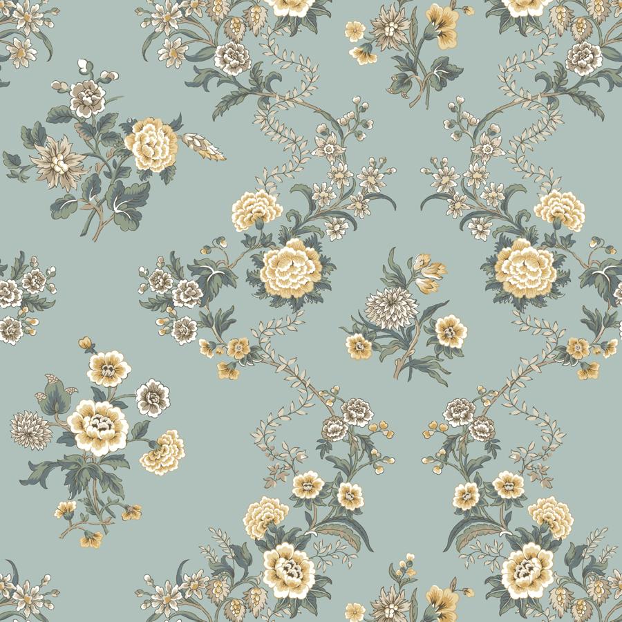 Purchase W4493-5 Kravet Design, Blue Botanical - Kravet Design Wallpaper - W4493.5.0