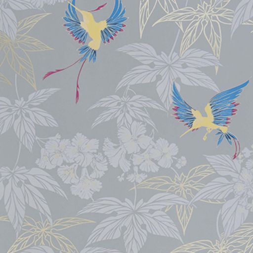 Purchase Sample - W5603-09 Folium Grove Garden Grey/Yellow Osborne & Little Wallpaper