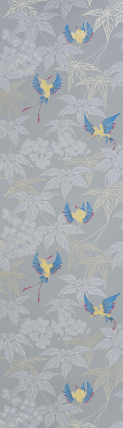 Purchase SKU# W5603-09 pattern name & colorFolium Grove Garden Grey/Yellow Osborne & Little Wallpaper