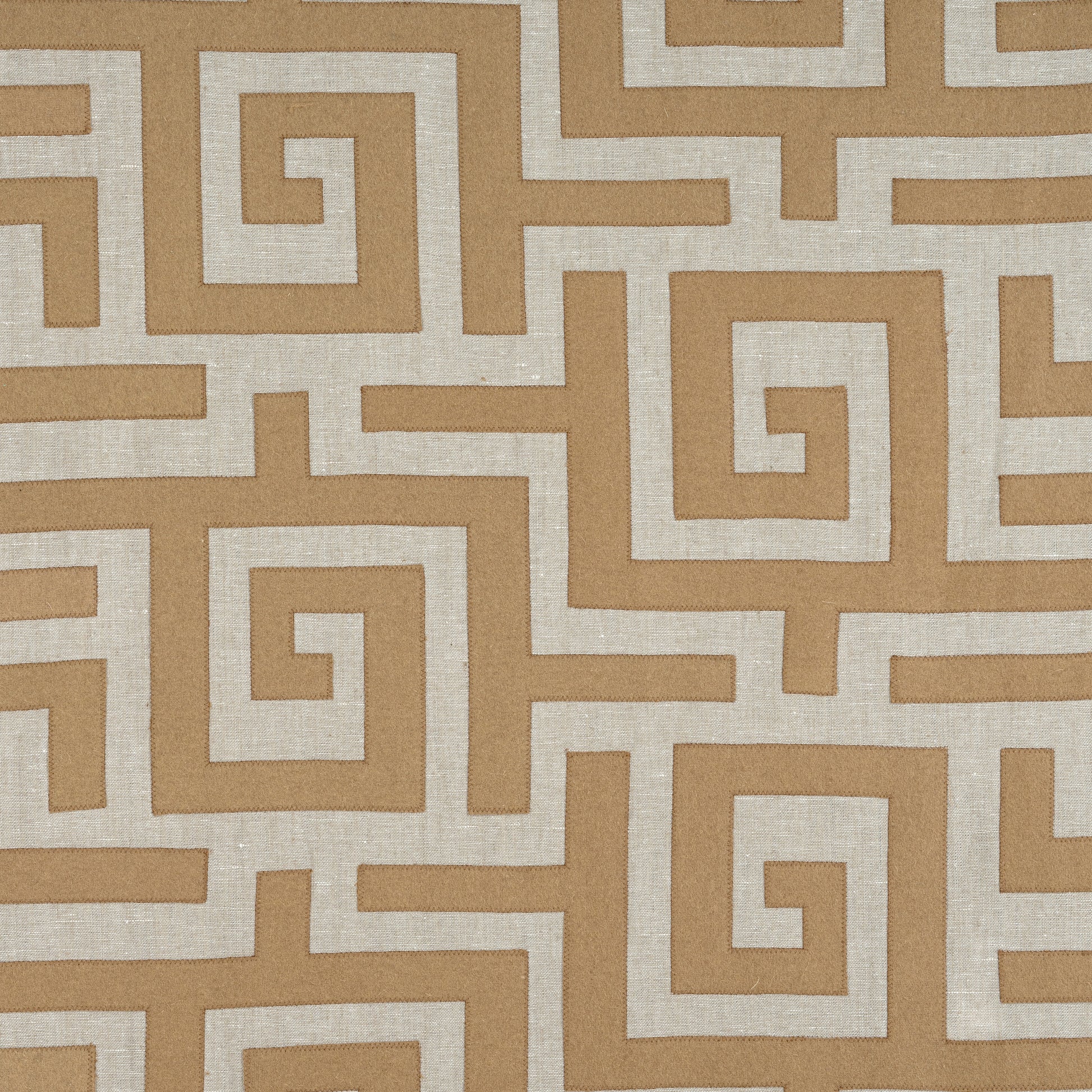 Purchase Thibaut Fabric Product W713224 pattern name Tulum Applique color Wheat on Natural