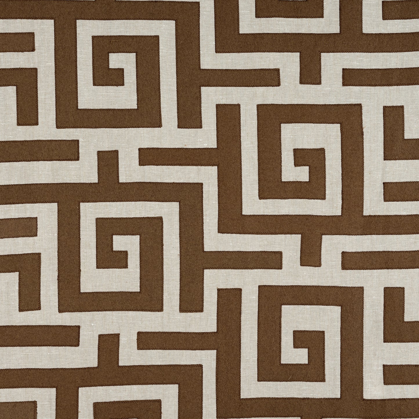 Purchase Thibaut Fabric Pattern number W713226 pattern name Tulum Applique color Brown on Natural