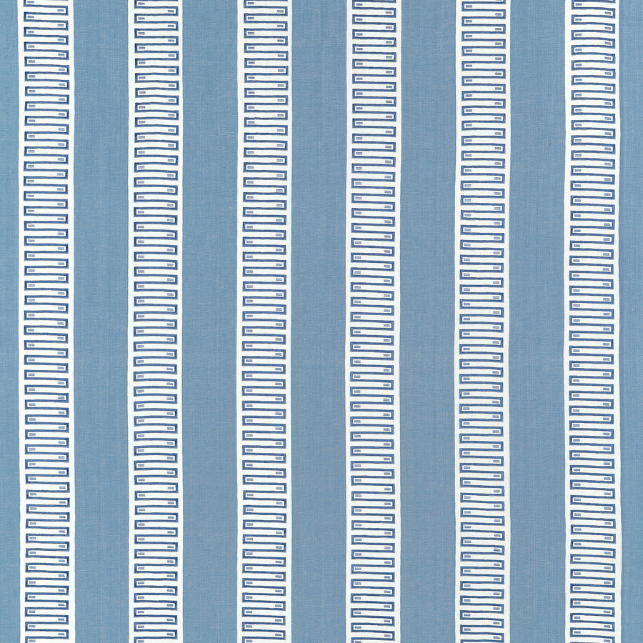 Select Thibaut Fabric Product W714631 pattern name Raritan Line Embroidery color name Blue.