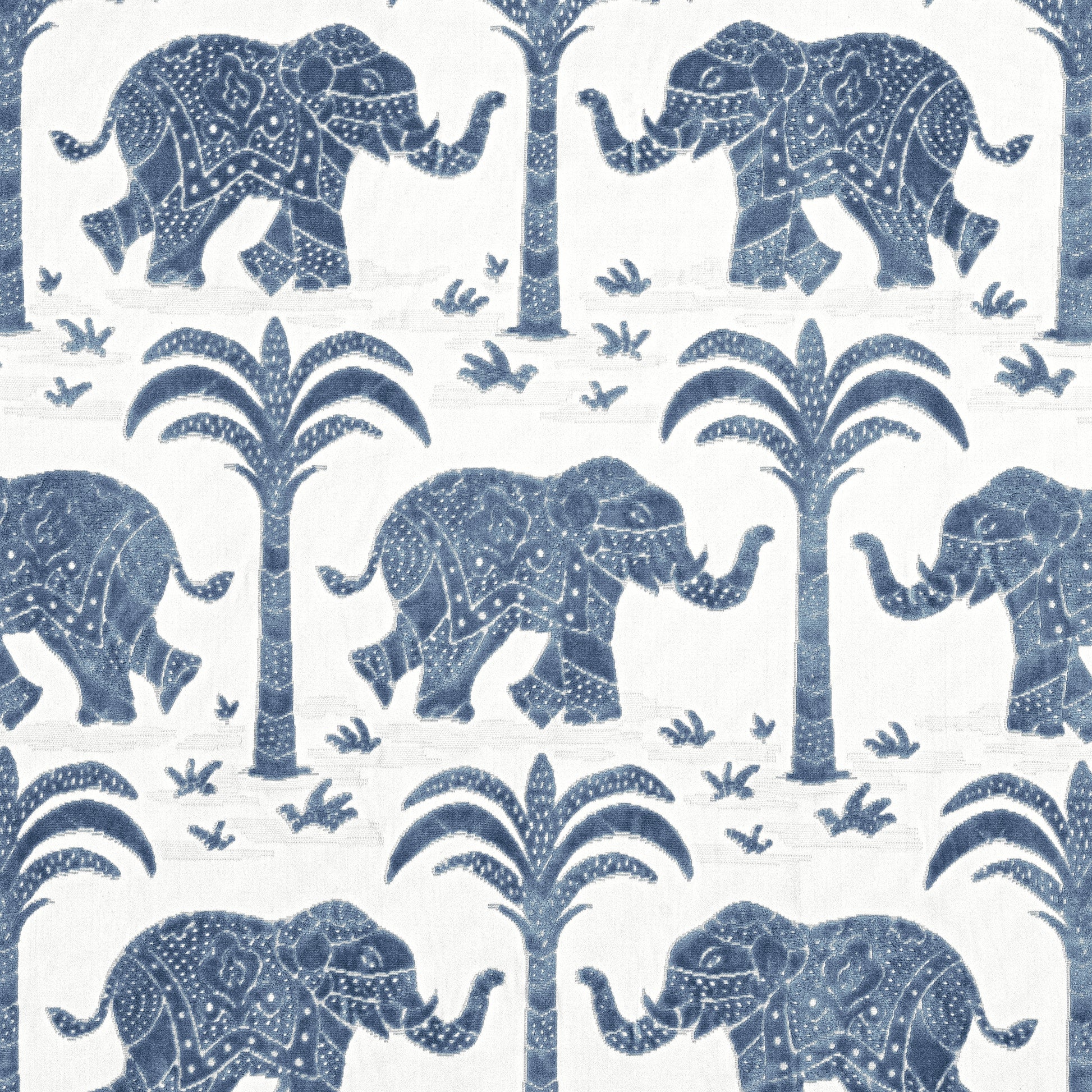 Purchase Thibaut Fabric Item# W716200 pattern name Elephant Velvet color Navy