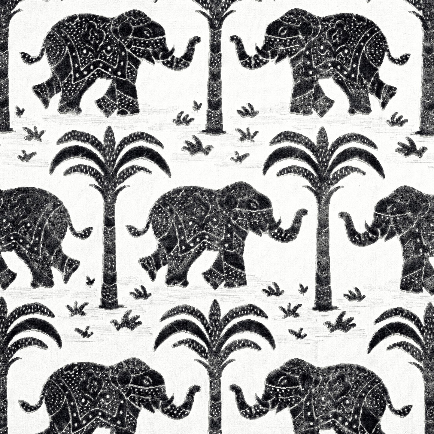 Purchase Thibaut Fabric Item W716202 pattern name Elephant Velvet color Black