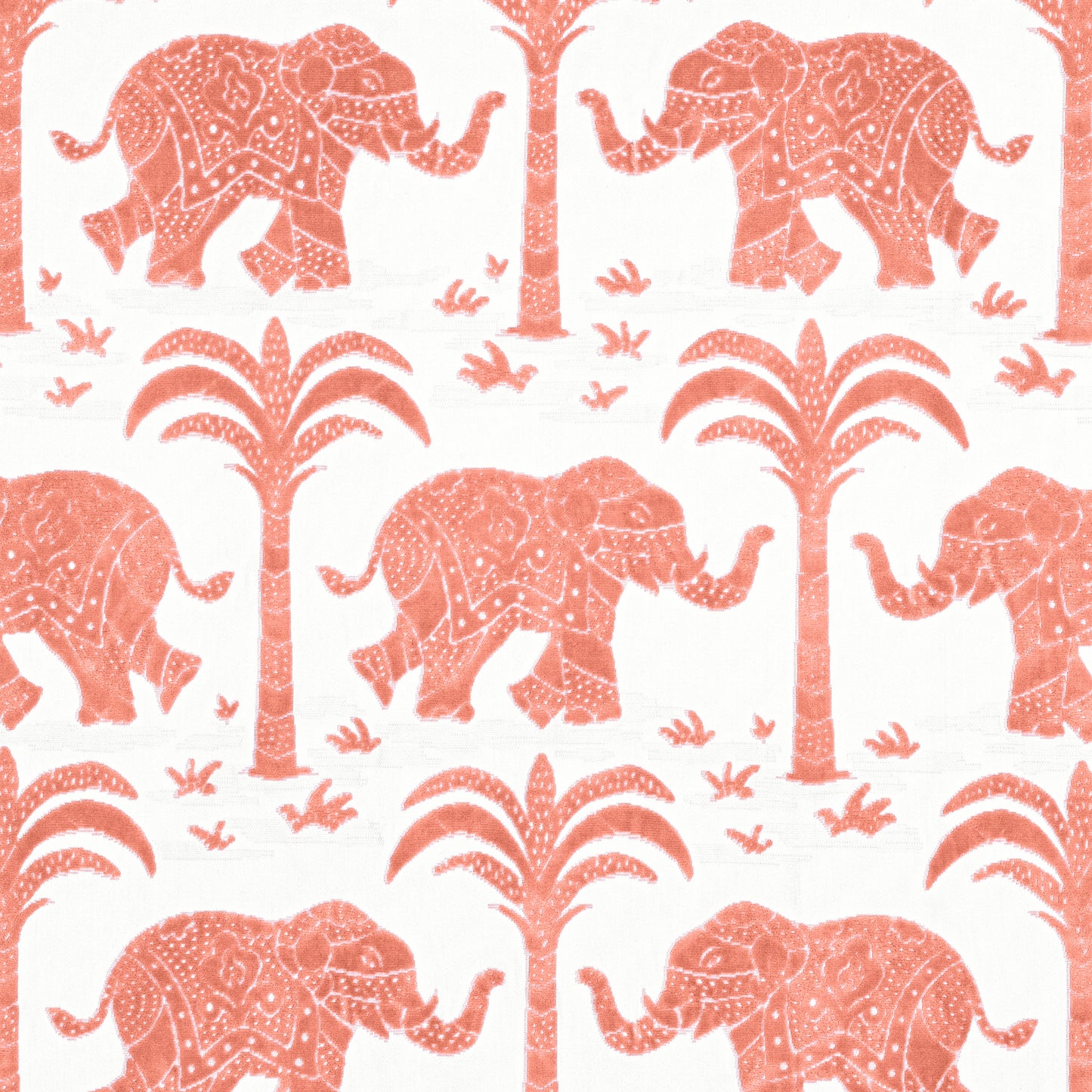 Purchase Thibaut Fabric Pattern W716203 pattern name Elephant Velvet color Coral