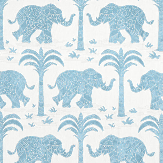 Purchase Thibaut Fabric SKU W716204 pattern name Elephant Velvet color French Blue