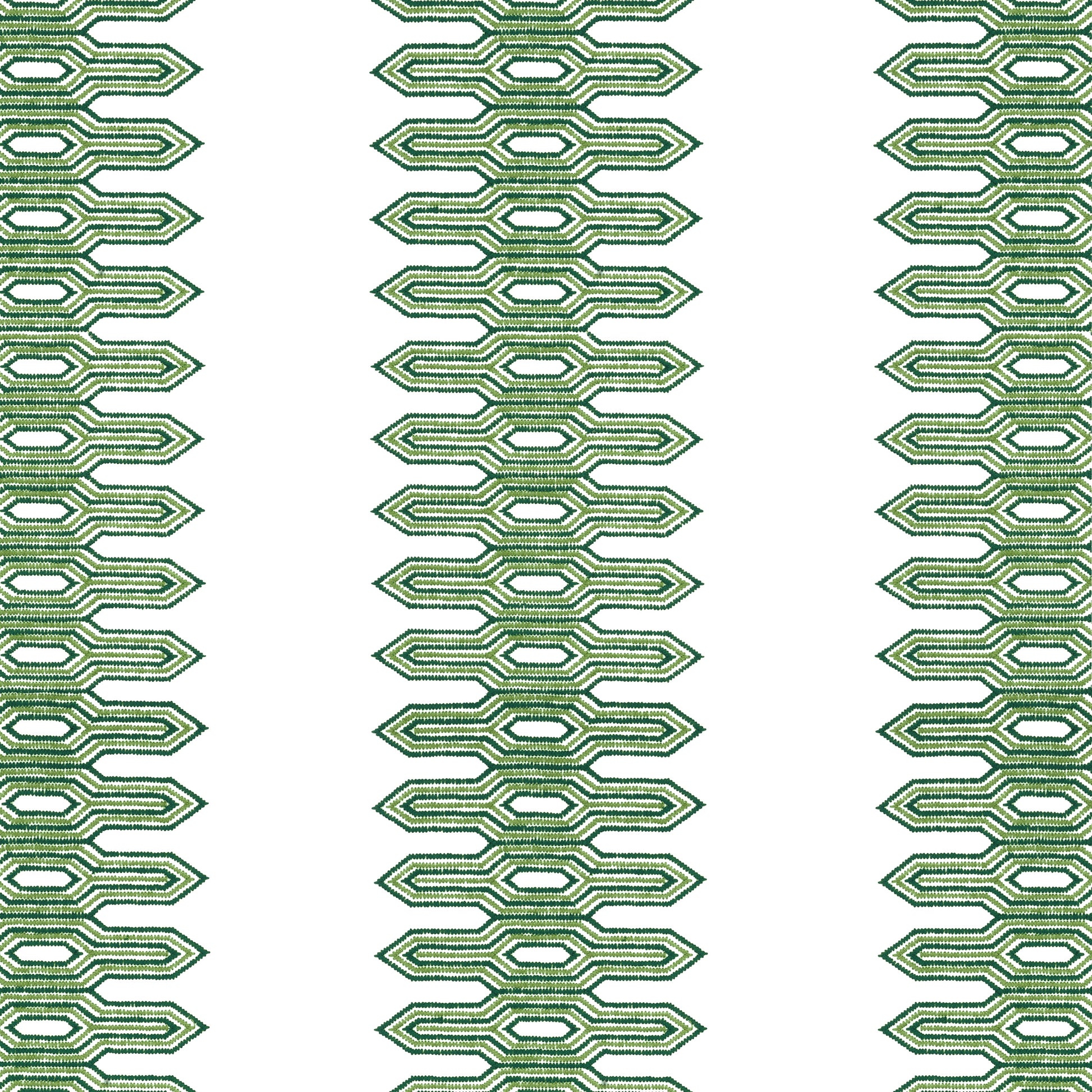 Purchase Thibaut Fabric Pattern# W720808 pattern name Nola Stripe Embroidery color Green