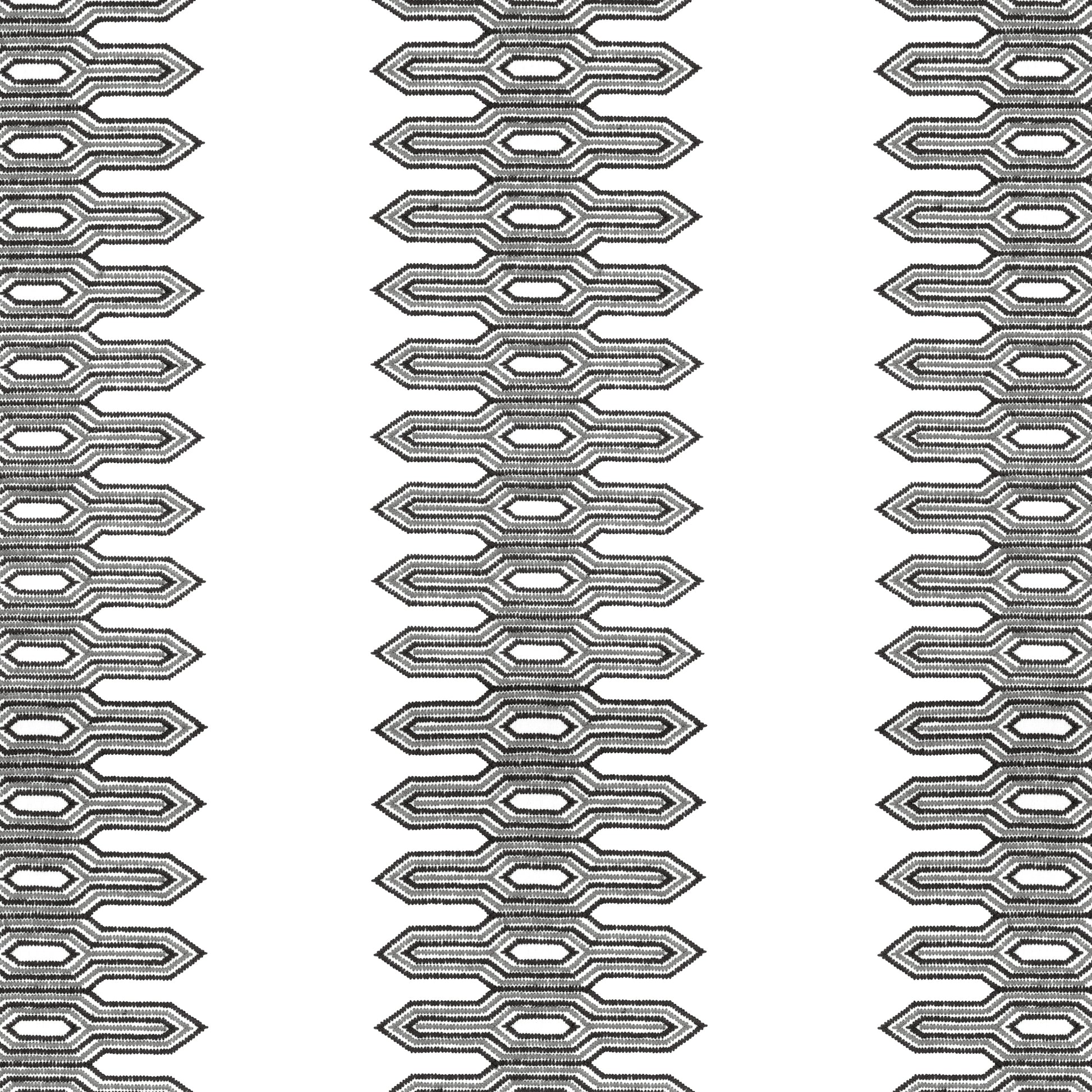 Purchase Thibaut Fabric Pattern number W720809 pattern name Nola Stripe Embroidery color Black