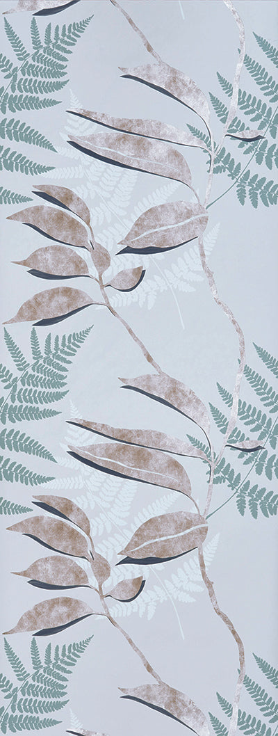 Purchase SKU# W7331-05 pattern name & colorFolium Feuille D'Or Stone/Gilver Osborne & Little Wallpaper