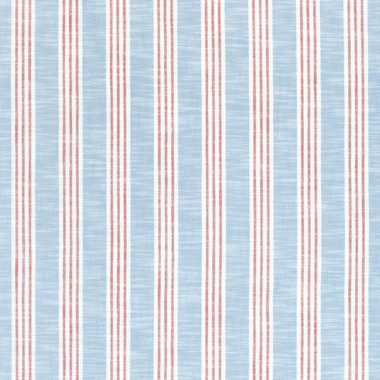 Purchase Thibaut Fabric Item W73489 pattern name Southport Stripe color Sky and Red