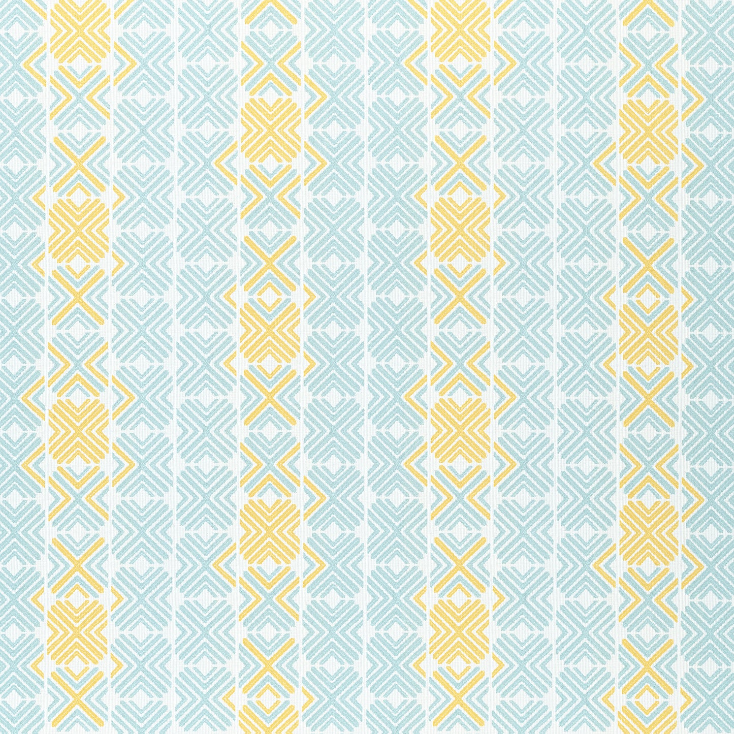 Purchase Thibaut Fabric Product# W74676 pattern name Jinx color Aqua and Sunshine