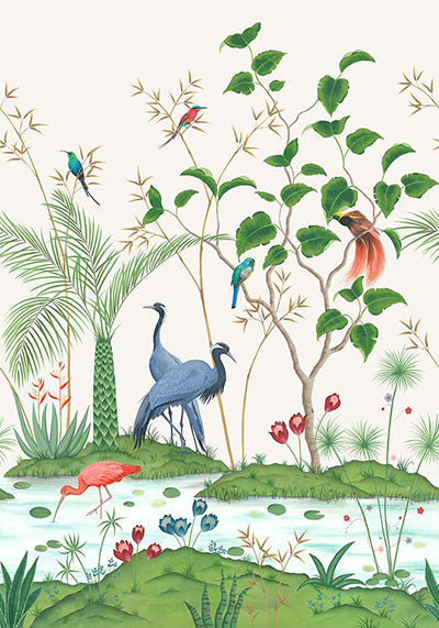Purchase Sample - W7610-01 Mirage Ivory Osborne & Little Wallpaper