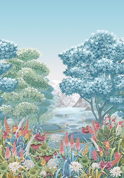 Purchase Pattern W7810-02 pattern name & colorRhapsody Elysium Mural Aqua. Osborne & Little Wallpaper