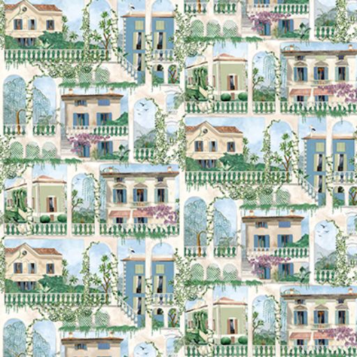 Purchase Product# W7813-02 pattern name & colorRhapsody Villa Como Azure. Osborne & Little Wallpaper