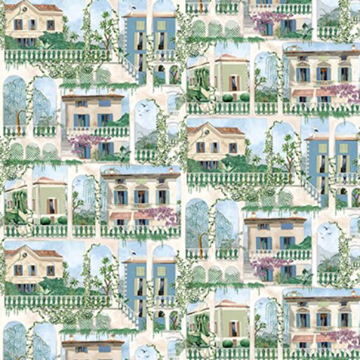 Purchase Sample - W7813-02 Rhapsody Villa Como Azure. Osborne & Little Wallpaper
