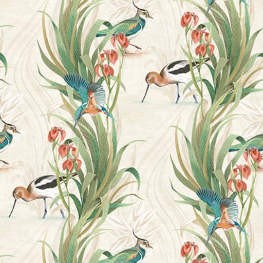Purchase Sample - W7815-02 Rhapsody Halcyon Coral. Osborne & Little Wallpaper