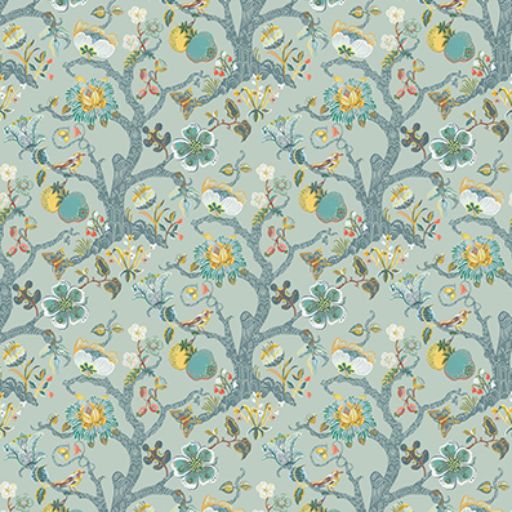 Purchase Sample - W7818-03 Rhapsody Puzzlewood Duck Egg. Osborne & Little Wallpaper