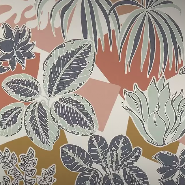 Purchase Pattern number W7855-01 pattern name & color Irisa Frondoso Blush/Ink Osborne & Little  Wallpaper