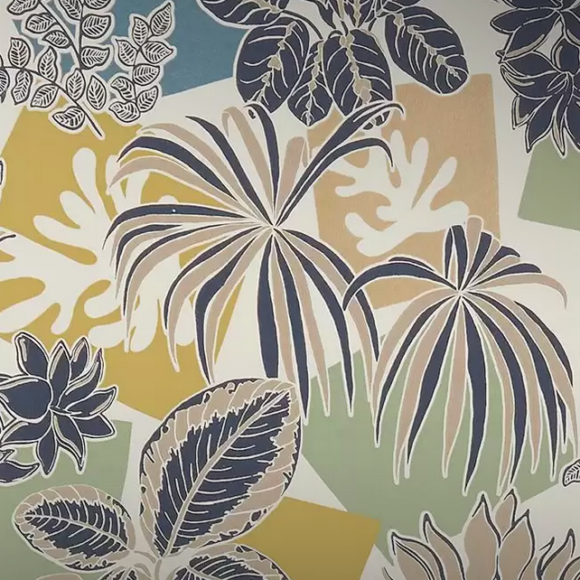 Purchase Product# W7855-04 pattern name & color Irisa Frondoso Petrol/Gold Osborne & Little  Wallpaper