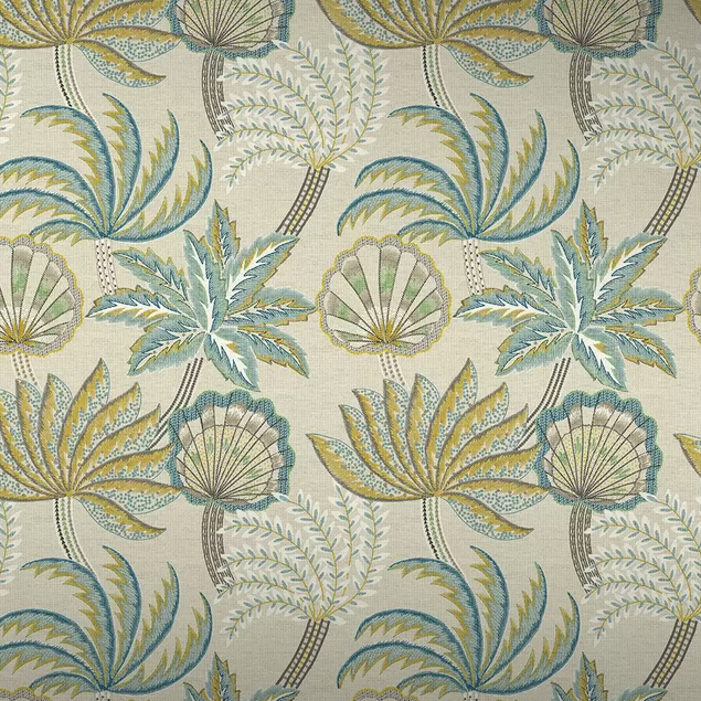 Purchase Pattern W7857-01 pattern name & color Irisa Ravenala Petrol/Gold. Osborne & Little  Wallpaper