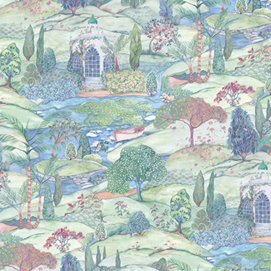 Purchase W7900-02 | Byzance Lodhi Aqua - Osborne & Little Wallpaper