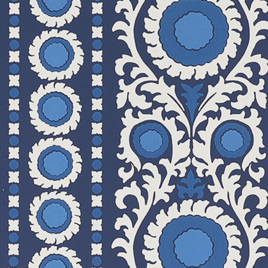 Purchase W7904-01 | Byzance Samrina Indigo - Osborne & Little Wallpaper