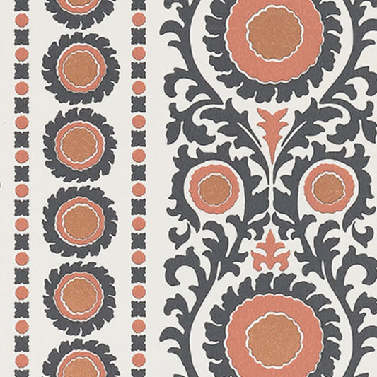 Purchase W7904-03 | Byzance Samrina Charcoal/Copper - Osborne & Little Wallpaper