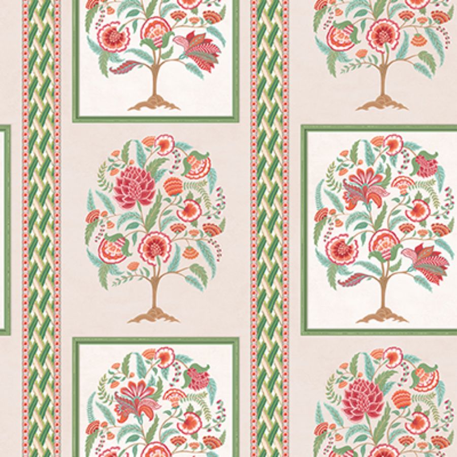Purchase W7906-01 | Byzance Taniska Coral - Osborne & Little Wallpaper