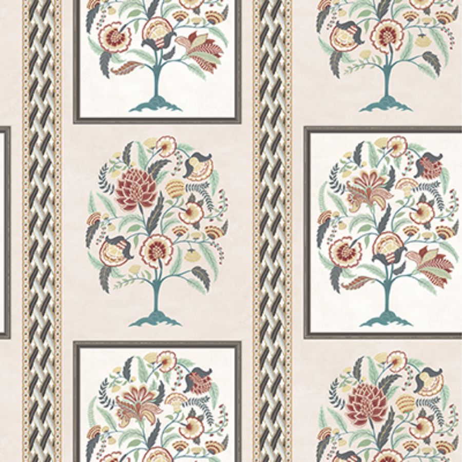 Purchase W7906-04 | Byzance Taniska Eucalyptus/Charcoal - Osborne & Little Wallpaper