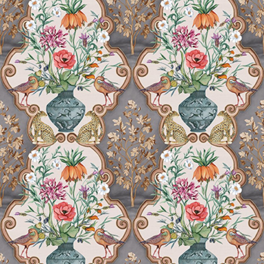 Purchase W8031-04 | Ananda Sundara Charcoal/Chestnut - Osborne & Little Wallpaper