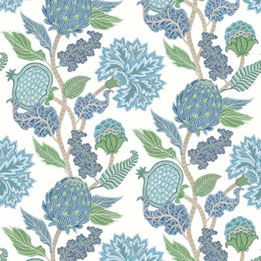 Purchase W8034-02 | Ananda Cynara Denim/Apple - Osborne & Little Wallpaper