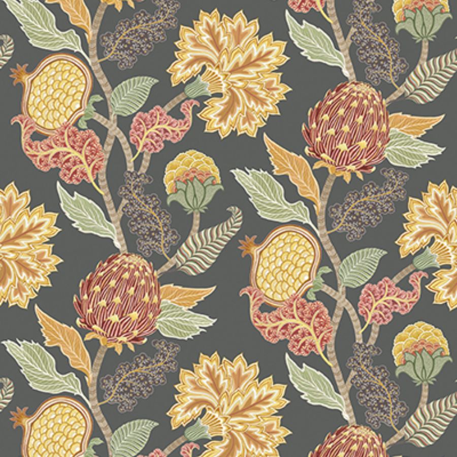 Purchase W8034-05 | Ananda Cynara Charcoal/Ochre - Osborne & Little Wallpaper