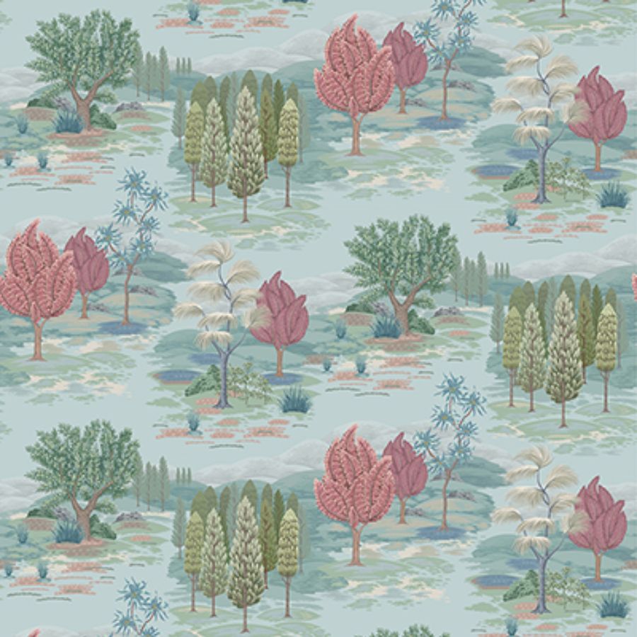 Purchase W8035-02 | Ananda Monteverde Aqua/Blush - Osborne & Little Wallpaper