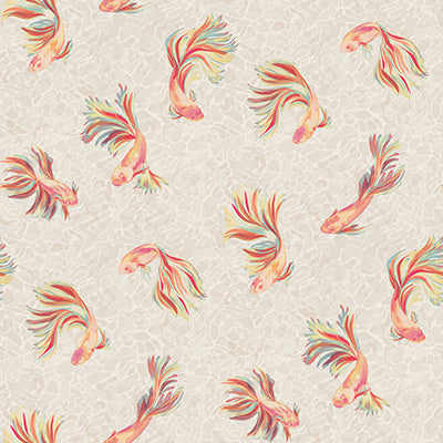 Purchase W8123-02 | Belvedere Aquaria Linen/Mandarin - Osborne & Little Wallpaper