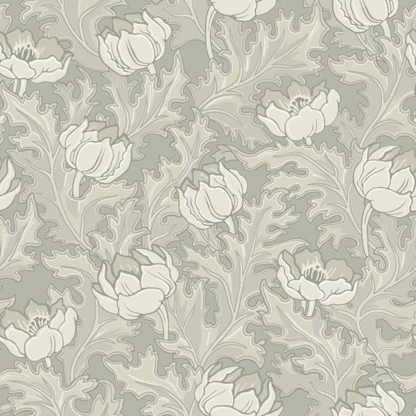 Sample - Wdr1004-Wt | Willem, Beige Botanical - Winfield Thybony Wallpaper - Wdr1004.Wt.0