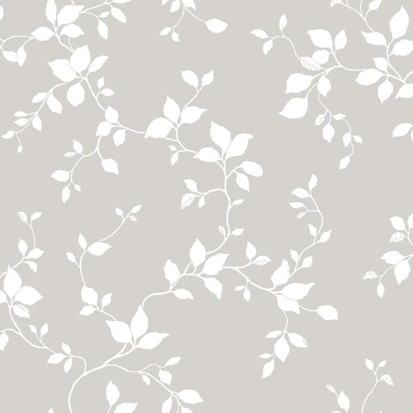 Sample - Wdr1031-Wt | Elvin, Grey Botanical - Winfield Thybony Wallpaper - Wdr1031.Wt.0
