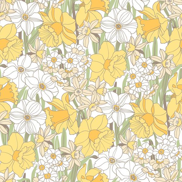 Sample - Wdr1041-Wt | Juni, Yellow Botanical - Winfield Thybony Wallpaper - Wdr1041.Wt.0