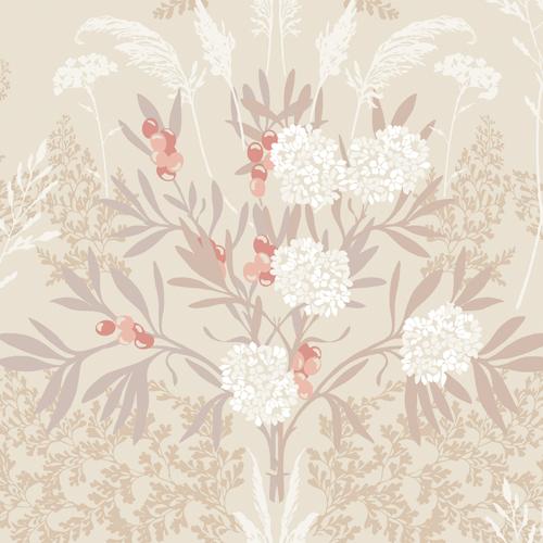 Sample - Wdr2008-Wt | Fern Gardens, Pink Botanical - Winfield Thybony Wallpaper - Wdr2008.Wt.0